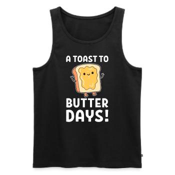 Butter Wortspiele Bäcker - Männer Premium Bio Tank Top - Schwarz - Vorne - Michal (187cm)