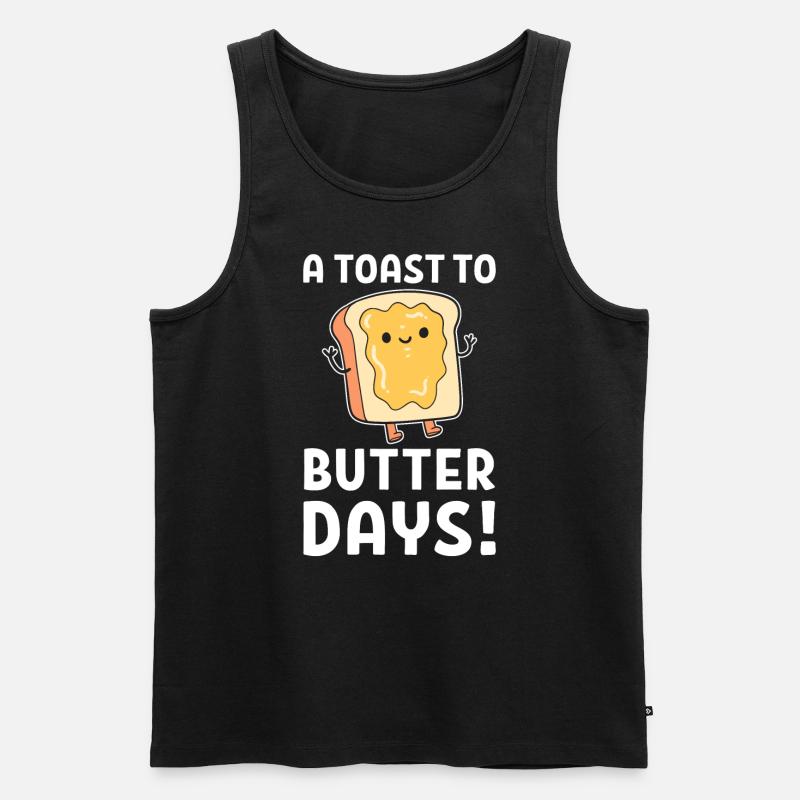 Butter Wortspiele Bäcker - Männer Premium Bio Tank Top - Schwarz