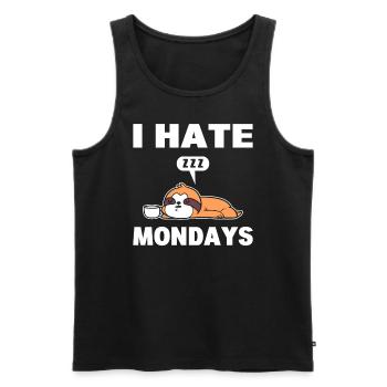 Faultier hasst montags Schlafmütze - Männer Premium Bio Tank Top - Schwarz - Vorne - Michal (187cm)