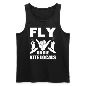 Kitesurfen Kite Surfer - Männer Premium Bio Tank Top - Schwarz - Vorne - AI Model Male 178 light (178cm)
