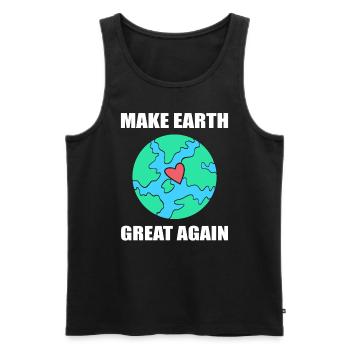 Make The Earth Great Again Naturliebhaber - Männer Premium Bio Tank Top - Schwarz - Vorne - Michal (187cm)