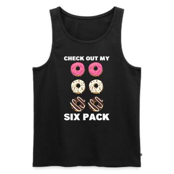 Check Out My Six Pack Komiker - Männer Premium Bio Tank Top - Schwarz - Vorne - Michal (187cm)