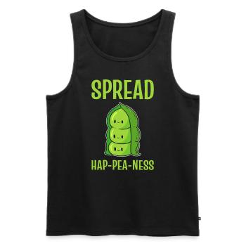 Lustige Erbsen Wortspiel Vegetarier - Männer Premium Bio Tank Top - Schwarz - Vorne - Michal (187cm)