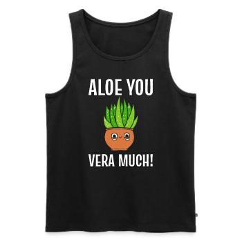 Aloe You Very Much! Pflanzenbetreuer - Männer Premium Bio Tank Top - Schwarz - Vorne - AI Model Male 178 light (178cm)