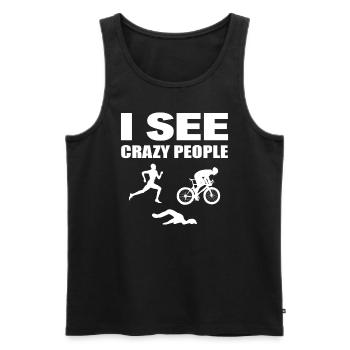 Triathlonsport Triathlet - Männer Premium Bio Tank Top - Schwarz - Vorne - Michal (187cm)