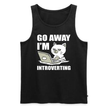 Go Away I'm Introverting Katzenmama - Männer Premium Bio Tank Top - Schwarz - Vorne - AI Model Male 178 light (178cm)