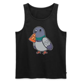 Taube Pizza Pizza Macher - Männer Premium Bio Tank Top - Schwarz - Vorne - AI Model Male 178 light (178cm)