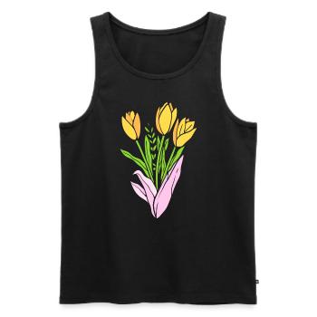 Tulpestrauß Florikulturist - Männer Premium Bio Tank Top - Schwarz - Vorne - Michal (187cm)