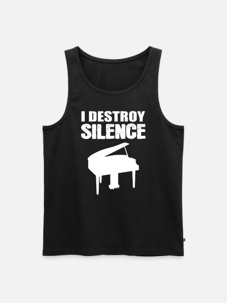 I Destroy Silence Pianist - Männer Premium Bio Tank Top - Schwarz
