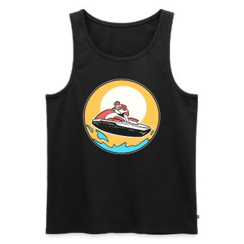 Mann auf Jetski Jet Ski Racer - Männer Premium Bio Tank Top - Schwarz - Vorne - Michal (187cm)