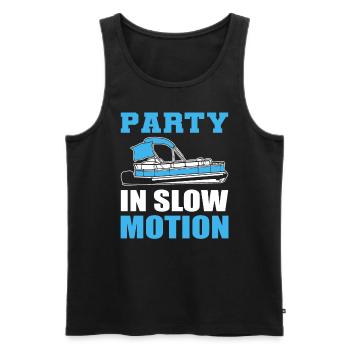 Party In Slow Motion Kapitän - Männer Premium Bio Tank Top - Schwarz - Vorne - AI Model Male 178 light (178cm)