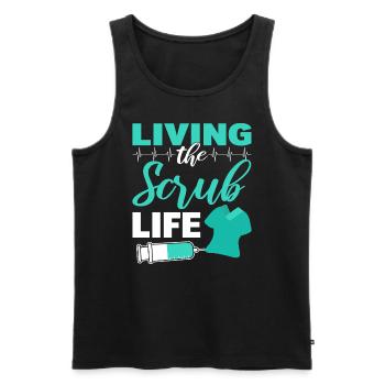 Living The Scrub Life Arzt - Männer Premium Bio Tank Top - Schwarz - Vorne - Michal (187cm)