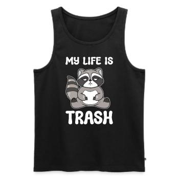 Waschbär Müllleben Wildtierpädagogin - Männer Premium Bio Tank Top - Schwarz - Vorne - AI Model Male 178 light (178cm)