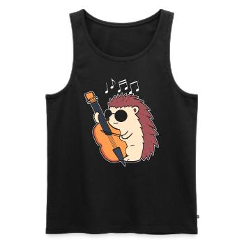 Igel spielt Cello Cello-Spieler - Männer Premium Bio Tank Top - Schwarz - Vorne - Michal (187cm)