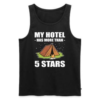 My Hotel Has More Than 5 Stars Camper - Männer Premium Bio Tank Top - Schwarz - Vorne - AI Model Male 178 light (178cm)