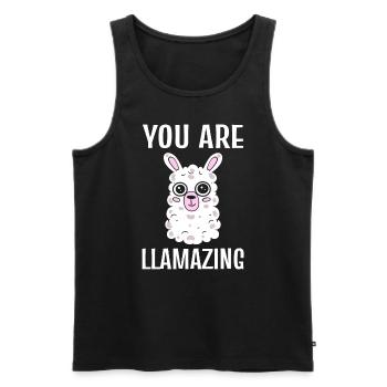 You Are Llamazing Lama - Männer Premium Bio Tank Top - Schwarz - Vorne - AI Model Male 178 light (178cm)