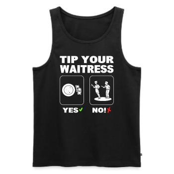 Tip Your Waitress Kellnerin - Männer Premium Bio Tank Top - Schwarz - Vorne - Michal (187cm)
