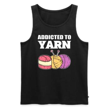 Addicted To Yarn Häkeln - Männer Premium Bio Tank Top - Schwarz - Vorne - AI Model Male 178 light (178cm)