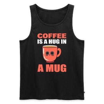 Coffee Is A Hug In A Mug Kaffee Fan - Männer Premium Bio Tank Top - Schwarz - Vorne - Michal (187cm)