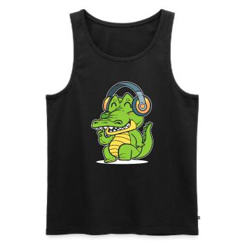 DJ Crocodile Discjockey - Männer Premium Bio Tank Top - Schwarz - Vorne - AI Model Male 178 light (178cm)