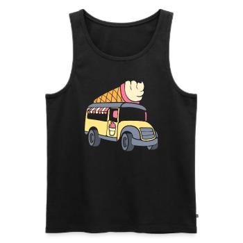 Rosa Eiswagen Eiscreme Scooper - Männer Premium Bio Tank Top - Schwarz - Vorne - AI Model Male 178 light (178cm)