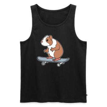 Skateboard-Meerschweinchen Skateboarder - Männer Premium Bio Tank Top - Schwarz - Vorne - Michal (187cm)