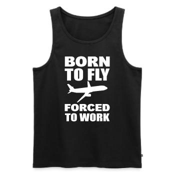Born To Fly Forced To Walk Fluglehrer - Männer Premium Bio Tank Top - Schwarz - Vorne - AI Model Male 178 light (178cm)
