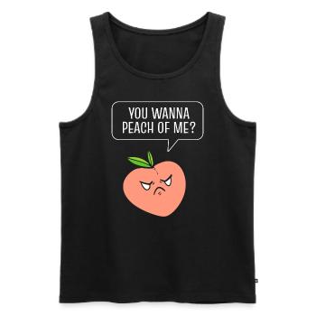 Pfirsich -Wortspiele Obstliebhaber - Männer Premium Bio Tank Top - Schwarz - Vorne - Michal (187cm)