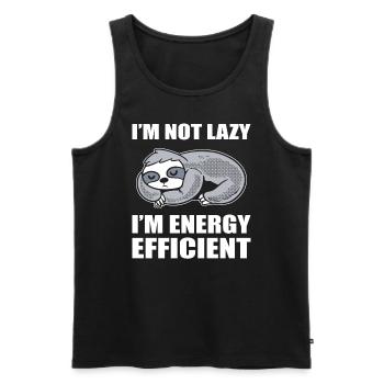 I'm Not Lazy I'm Energy Efficient Faulpelz - Männer Premium Bio Tank Top - Schwarz - Vorne - Michal (187cm)