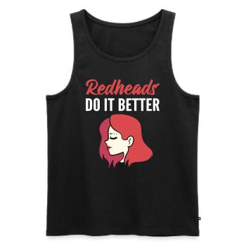 Redheads Do It Better Friseur - Männer Premium Bio Tank Top - Schwarz - Vorne - Michal (187cm)