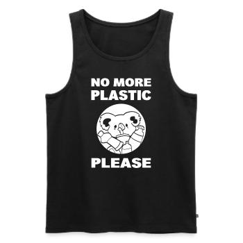 No More Plastic Please Naturliebhaber - Männer Premium Bio Tank Top - Schwarz - Vorne - Michal (187cm)