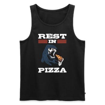 Rest In Pizza Pizzamacher - Männer Premium Bio Tank Top - Schwarz - Vorne - Michal (187cm)