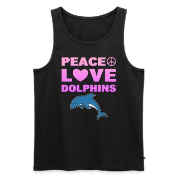 Peace Love Dolphins Meeresbiologe Delfine - Männer Premium Bio Tank Top - Schwarz - Vorne - AI Model Male 178 light (178cm)