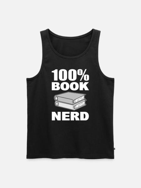 100% Book Nerd Autor - Männer Premium Bio Tank Top - Schwarz