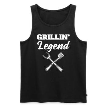 Barbeque Smoker Grillkoch - Männer Premium Bio Tank Top - Schwarz - Vorne - AI Model Male 178 light (178cm)