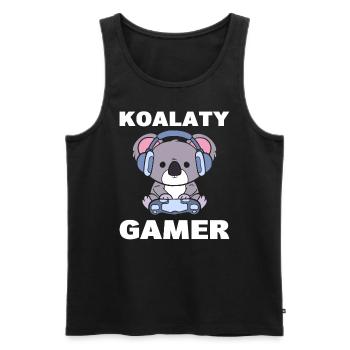 Koala Wortspiele Gamer - Männer Premium Bio Tank Top - Schwarz - Vorne - AI Model Male 178 light (178cm)