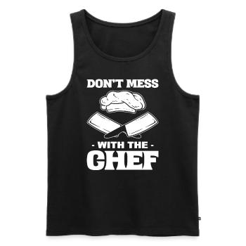 Don't Mess With The Chef Gourmetkoch - Männer Premium Bio Tank Top - Schwarz - Vorne - Michal (187cm)
