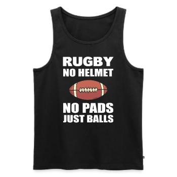 Rugby No Helmet No Pads Just Balls Rugby Spieler - Männer Premium Bio Tank Top - Schwarz - Vorne - AI Model Male 178 light (178cm)