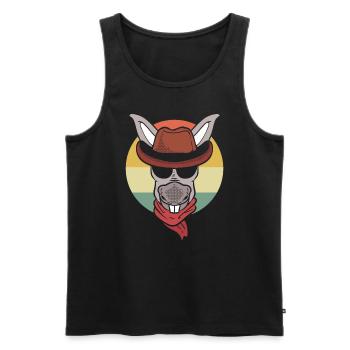 Esel mit Cowboyhut Bauer Landwirt - Männer Premium Bio Tank Top - Schwarz - Vorne - Michal (187cm)