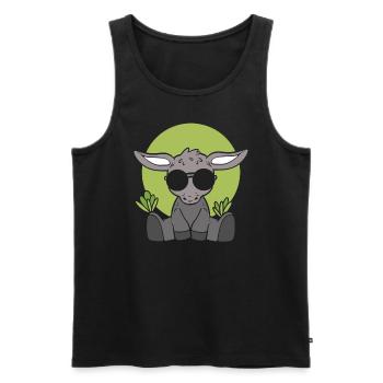 Netter kleiner Esel Stockman - Männer Premium Bio Tank Top - Schwarz - Vorne - Michal (187cm)