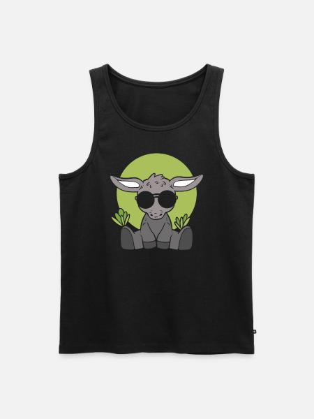 Netter kleiner Esel Stockman - Männer Premium Bio Tank Top - Schwarz