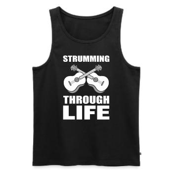 Ukelele -Liebhaber Instrumentalist - Männer Premium Bio Tank Top - Schwarz - Vorne - Michal (187cm)