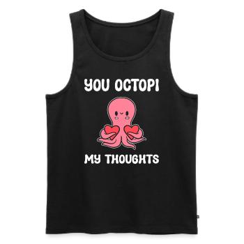 You Octopi My Thoughts Marine -Zoologe - Männer Premium Bio Tank Top - Schwarz - Vorne - Michal (187cm)
