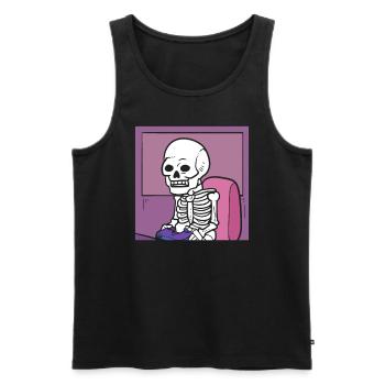 Gamer Skelett - Männer Premium Bio Tank Top - Schwarz - Vorne - Michal (187cm)