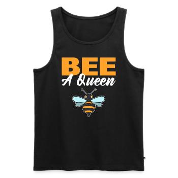 Bee A Queen Imker - Männer Premium Bio Tank Top - Schwarz - Vorne - Michal (187cm)
