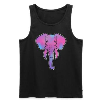 Bunter Elefant Elefantenhüter - Männer Premium Bio Tank Top - Schwarz - Vorne - Michal (187cm)