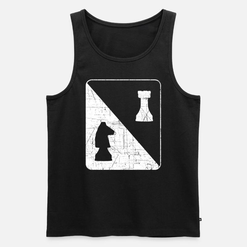 Schachfiguren Schachtrainer - Männer Premium Bio Tank Top - Schwarz