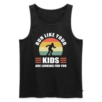 Run Like Your Kids Are Looking For You Runner - Männer Premium Bio Tank Top - Schwarz - Vorne - Michal (187cm)