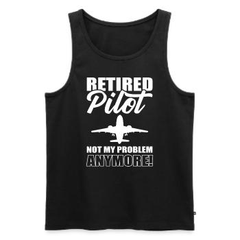 Retired Pilot Not My Problem Anymore Copilot - Männer Premium Bio Tank Top - Schwarz - Vorne - Michal (187cm)