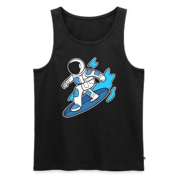 Astronaut Surfer Schwimmer - Männer Premium Bio Tank Top - Schwarz - Vorne - Michal (187cm)